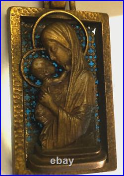 Medaille vitraux par augis vierge a l'enfant jesus