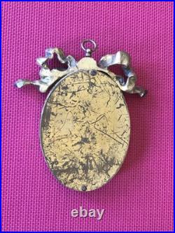 Medaillon Bronze Doré Plaque Porcelaine Dlg Wegwood XIX Eme Siecle