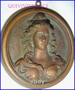 Medaillon En Bronze De Marianne Seconde Ou Troisieme Republique
