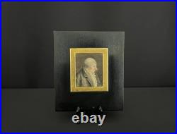 Miniature, portrait d'homme de profil, XIXe siècle