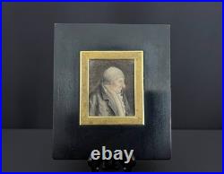 Miniature, portrait d'homme de profil, XIXe siècle