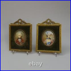 Miniatures Anciennes Avec Encadrements En Bronze XIXe Siècle