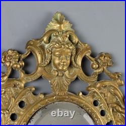 Miroir Ancien Bronze Décorations XIXe-XXe Siècle Original