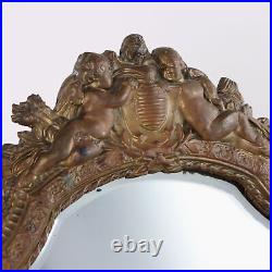 Miroir Ancien Bronze Métal Europe du XIXe Siècle Original