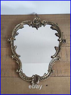 Miroir Doré Ovale en Bronze Napoleon III du XIX siecle Baroque Ancien