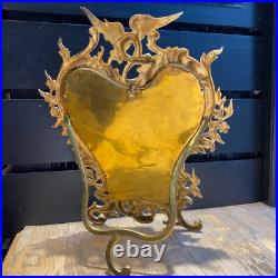 Miroir XIXe siècle en bronze doré, très bel état, à poser ou à accrocher