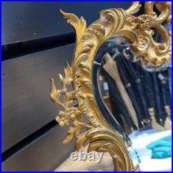 Miroir XIXe siècle en bronze doré, très bel état, à poser ou à accrocher