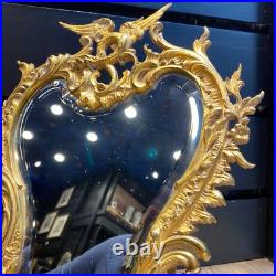 Miroir XIXe siècle en bronze doré, très bel état, à poser ou à accrocher
