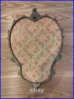 Miroir ancien mural en bronze massif style Rococo XIXe siècle 43 x 32 cm