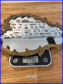 Miroir ancien mural en bronze massif style Rococo XIXe siècle 43 x 32 cm