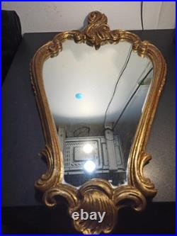 Miroir ancien mural en bronze massif style Rococo XIXe siècle 65cm x 39 cm