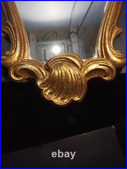 Miroir ancien mural en bronze massif style Rococo XIXe siècle 65cm x 39 cm