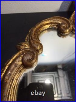 Miroir ancien mural en bronze massif style Rococo XIXe siècle 65cm x 39 cm