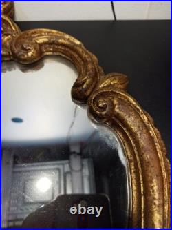 Miroir ancien mural en bronze massif style Rococo XIXe siècle 65cm x 39 cm