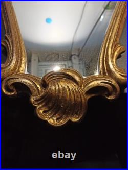 Miroir ancien mural en bronze massif style Rococo XIXe siècle 65cm x 39 cm