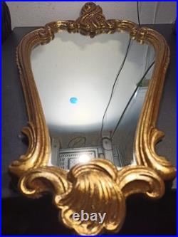Miroir ancien mural en bronze massif style Rococo XIXe siècle 65cm x 39 cm