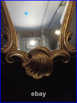 Miroir ancien mural en bronze massif style Rococo XIXe siècle 65cm x 39 cm