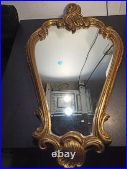 Miroir ancien mural en bronze massif style Rococo XIXe siècle 65cm x 39 cm