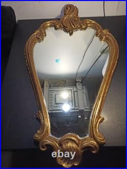 Miroir ancien mural en bronze massif style Rococo XIXe siècle 65cm x 39 cm