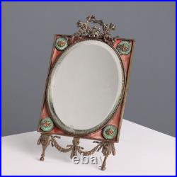 Miroir de Table Ancien Bronze Décorations France du XIXe Siècle Original