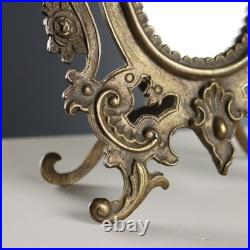 Miroir de Table Ancien Bronze Décorations XIXe-XXe Siècle Original