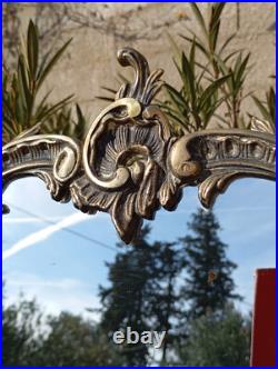 Miroir doré ovale en bronze napoleon III du XIX siecle