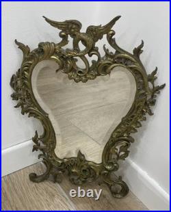 Miroir en bronze doré décor rocaille et dragon ailé XIXe siècle