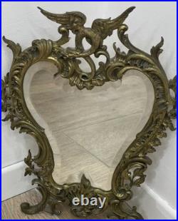 Miroir en bronze doré décor rocaille et dragon ailé XIXe siècle