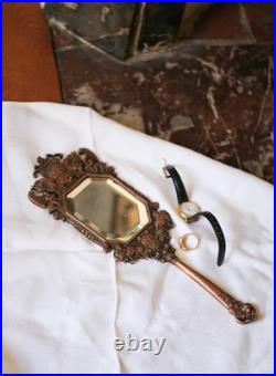 Miroir face à main en bronze réalisé pour le concours Crozatier XIXe siècle
