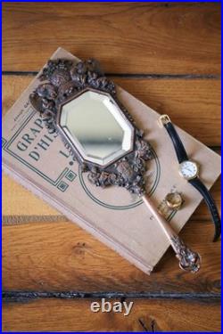 Miroir face à main en bronze réalisé pour le concours Crozatier XIXe siècle