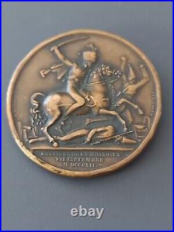 NAPOLEON EMPEREUR et ROI. Médaille bronze signée Andrieu
