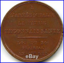 Napoleon Bonaparte Médaille Passage du Po de l'Adda et du Mincio 1796 Julius 496