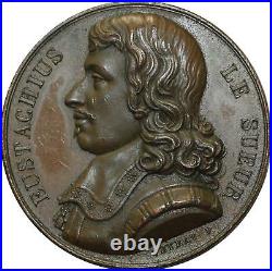 O5083 Rare Médaille Eustache Le Sueur 1616 1655 Veyrat 1825 MONARCHII Tr