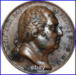 O5223 Rare Médaille Louis XVIII abattoir Orléans Gayrard 1819 Desnoyers SPL