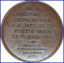 O5337 Rare Médaille Duc de La Rochefoucauld Caunois 1823 Baron Desnoyers SPL