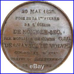 O5443 Rare Medal Louis XVIII Andrieu 1è pierre Eglise Noisy Le Sec Desnoyers SPL
