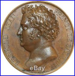 O5444 Rare Médaille Visite Prince Salerne Barre Monnaies 1825 Desnoyers SPL