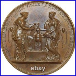 O5444 Rare Médaille Visite Prince Salerne Barre Monnaies 1825 Desnoyers SPL