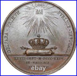 O5453 Rare Médaille Charles X Entré Paris 1824 Depaulis Baron Desnoyers SUP