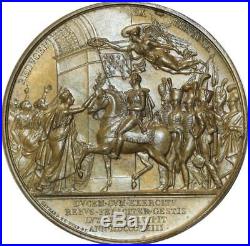 O5458 Rare Médaille Duc d'Angoulême Louis XVIII triomphe 1823 Desnoyers SPL