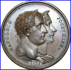 O5567 Rare Médaille Napoleon I Josephine Paris 1805 an XIII Brenet Desnoyers SPL