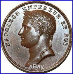O5589 Rare Médaille Napoleon I Paix et Commerce 1807 Baron Desnoyers SPL