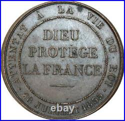O5596 Rare Médaille Louis Philippe Attentat vie du roi 1835 Caqué Desnoyers SPL