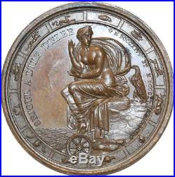 O5604 Rare Médaille séjour Napoléon I île d'Elbe 1814 Denon Baron Desnoyers SUP