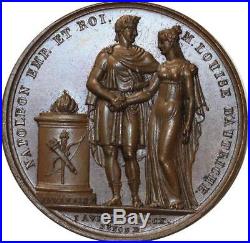 O5646 Rare Médaille Napoleon I M-L Autriche Andrieu 1810 Baron Desnoyers SPL