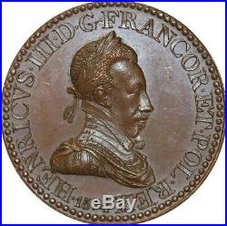 O5766 Rare Médaille Henri III Roi Félicitas 1574 Baron Desnoyers SPL