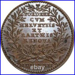 O5771 Rare Médaille Catherine Médicis alliance Suisses 1582 Desnoyers SUP