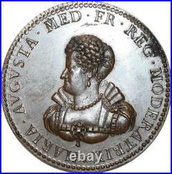 O5859 Rare Médaille uniface Marie de Médicis 1575 1642 Régnier Desnoyers SUP