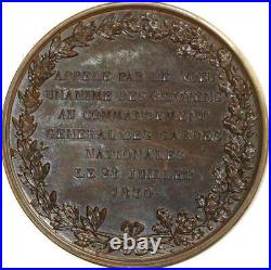 O6025 Rare Médaille Général Lafayette USA 1830 Caunois Baron Desnoyers SPL
