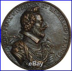O6031 Rare Médaille Charles II Gonzague Duc Nevers Rethel 1608 Dupré Desnoyers